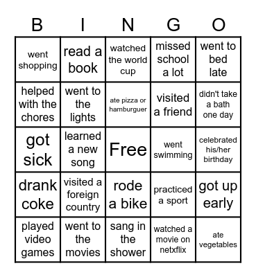 Find someone who... Bingo Card