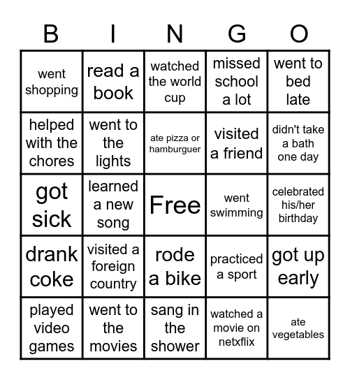 Find someone who... Bingo Card