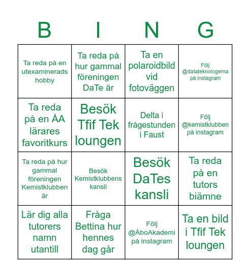 DI-dagen Bingo Card