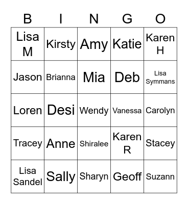 Mount Samson Staff 2023 Bingo Card