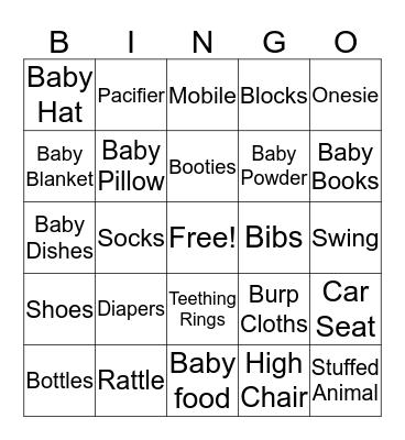 Baby Benji Bingo Card