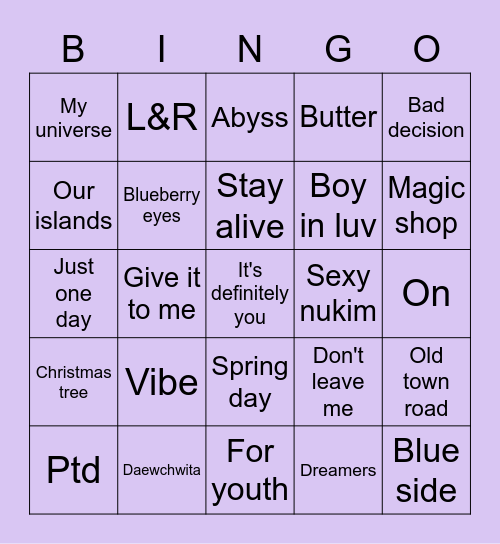 Jungkook97era Bingo Card