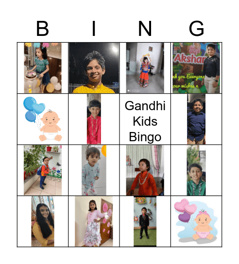 Mansid Baby Shower Bingo Card