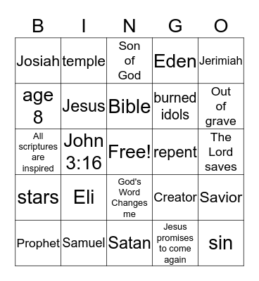 Fall Good News 2015 Bingo Card
