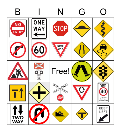 Road Sign Bingo! Bingo Card