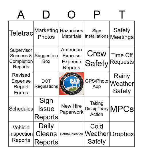 Supervisor Summit Bingo Cards Bingo Card