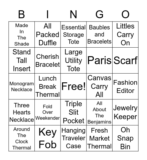 31 Bingo Card