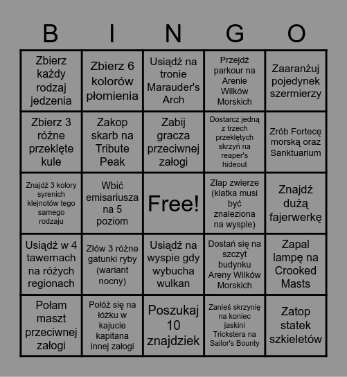 Bingo SoA Bingo Card