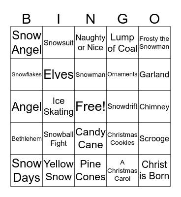 Christmas Bingo Card