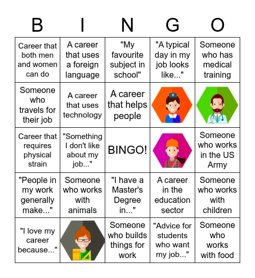 Career Day Bingo Card