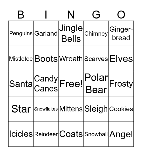 SANTA Bingo Card