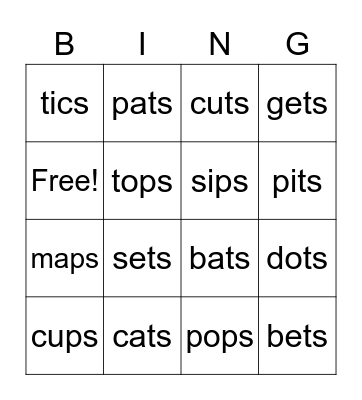 /s/ Bingo Card