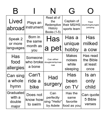 Michael Bingo! Bingo Card
