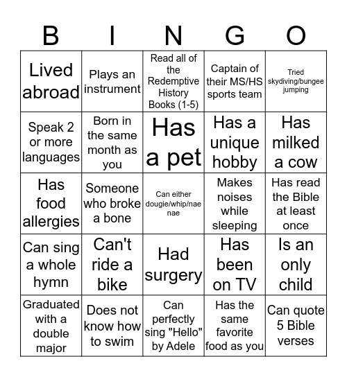 Michael Bingo! Bingo Card