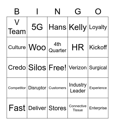 Kickoff Bingo Card
