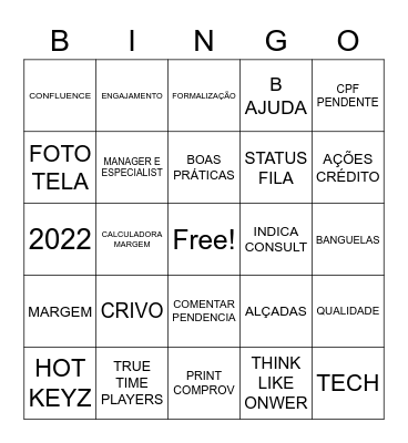 ALINHADES Bingo Card