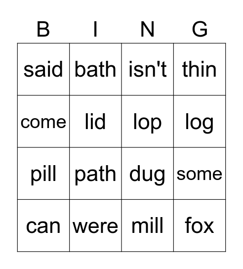 BINGO Card