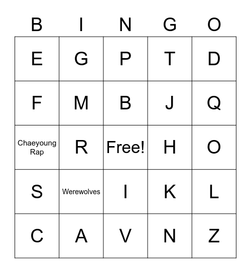 Moonlight Sunrise Bingo Card