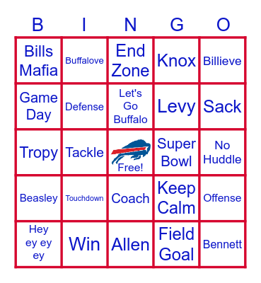 Buffalo Bills Beat the Bengals Bingo Card