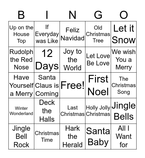 HOLIDAY BINGO Card
