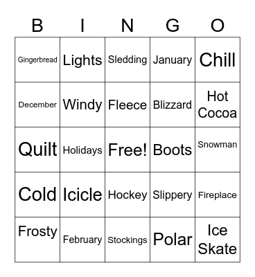 Winter Bingo Card