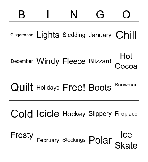 Winter Bingo Card