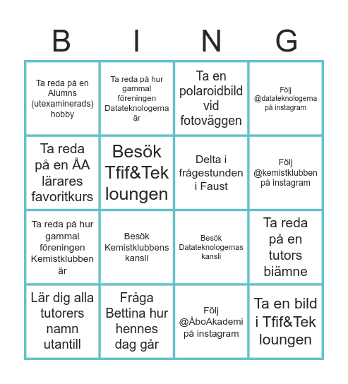 DI-dagen Bingo Card