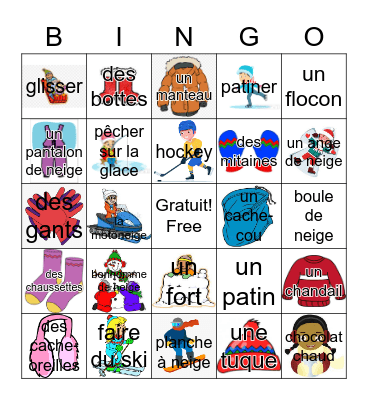 L'Hiver 2023 Bingo Card