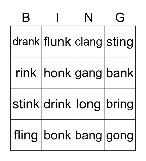 Welded Sounds Bingo Card
