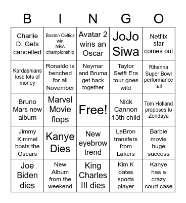 2023 Bingo Card