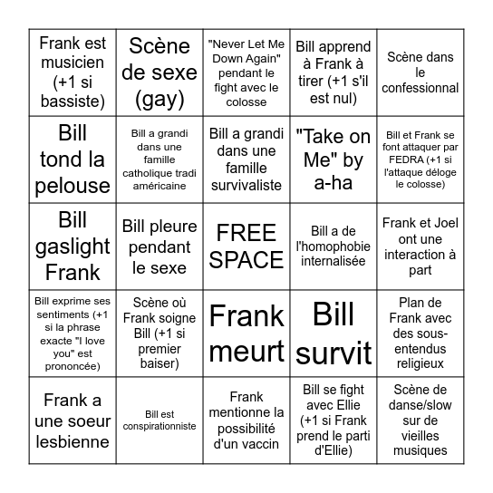 B/F Bingo Card