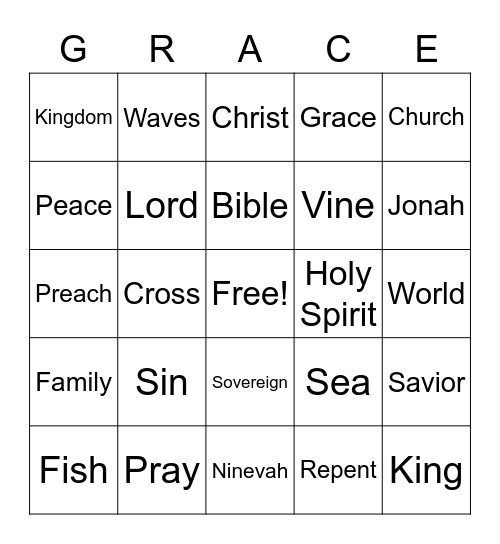 Redeemer of the Shoals Bingo Card