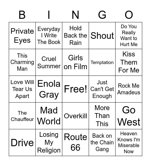 New Wave 3 Bingo Card