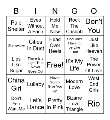 New Wave Blackout Bingo Card