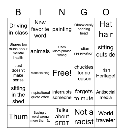 Ian Bingo Card