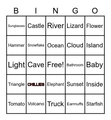ENGLISH BINGO Card