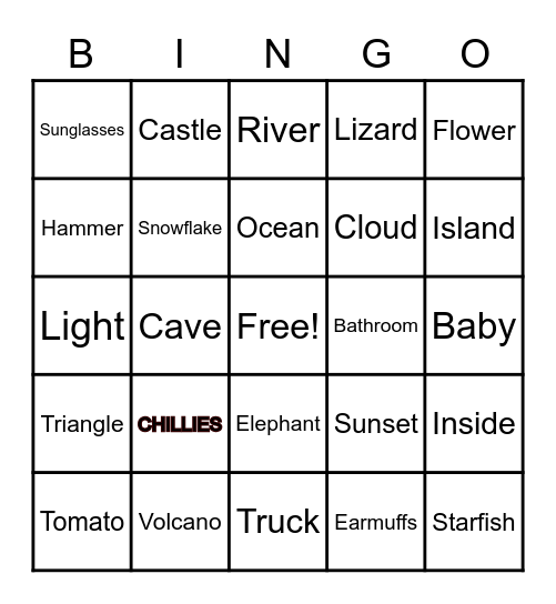 ENGLISH BINGO Card
