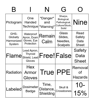 OSHA Bingo! Bingo Card