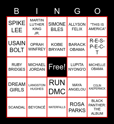 FOR THE CULTURE: BLACK HISTORY MONTH BINGO Card