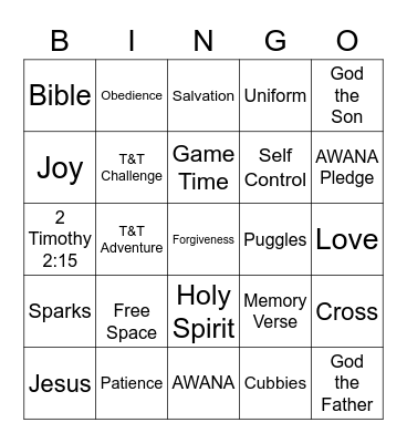AWANA Bingo Card