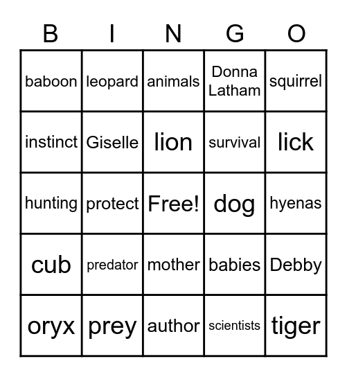 Mothers of Others Bingo Card