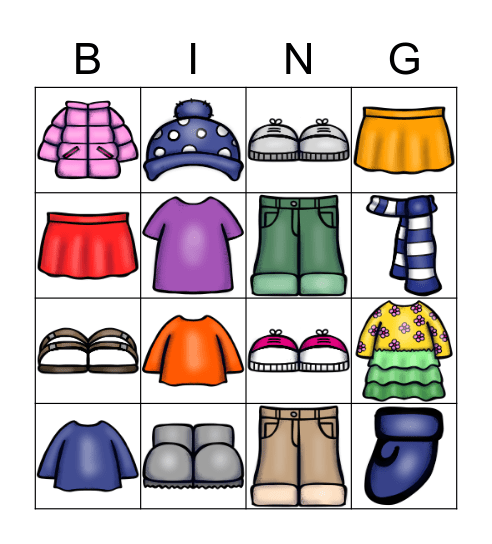 La Ropa Bingo Card