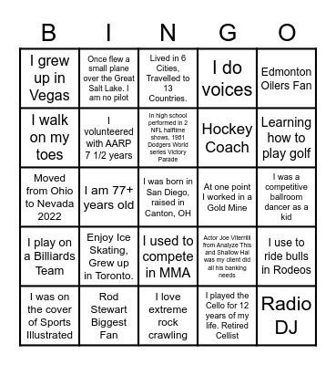 HCC MASH - Who Am I? Bingo Card