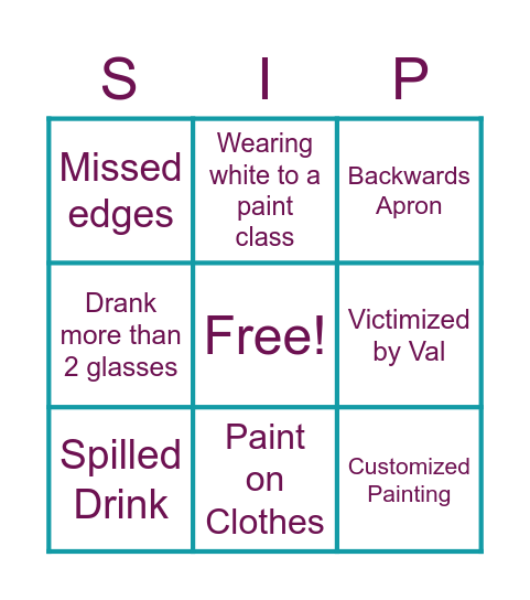 P-ART-Y Bingo Card