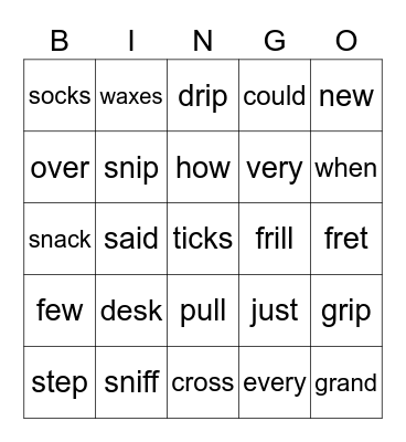Lessons 16-18 Plus Bingo Card