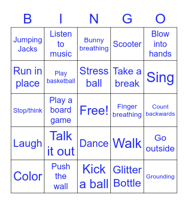 Coping Skills Bingo! Bingo Card