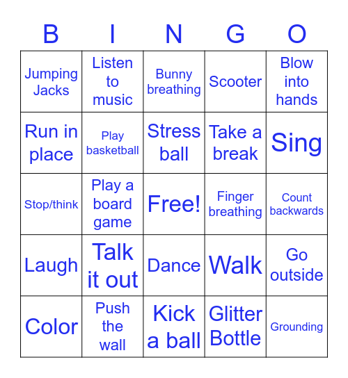 Coping Skills Bingo! Bingo Card