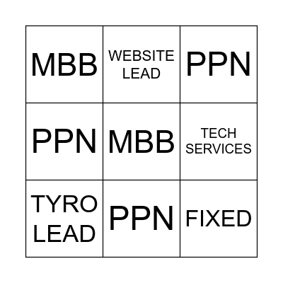 Super Saturday Bingo Card