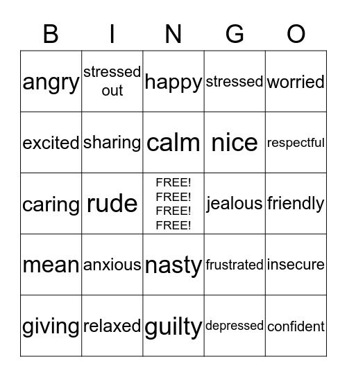 STINKING THINKING Bingo Card