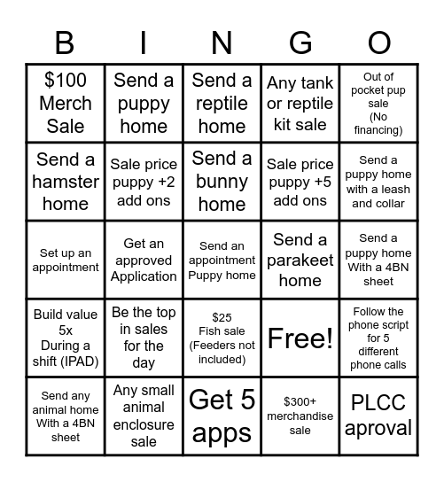 Paw-some Prizes Bingo Card